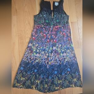 Anthropologie Maeve Multicolor Floral Silk Maxi Dress